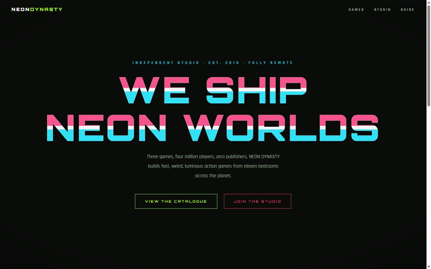 NEON DYNASTY website preview