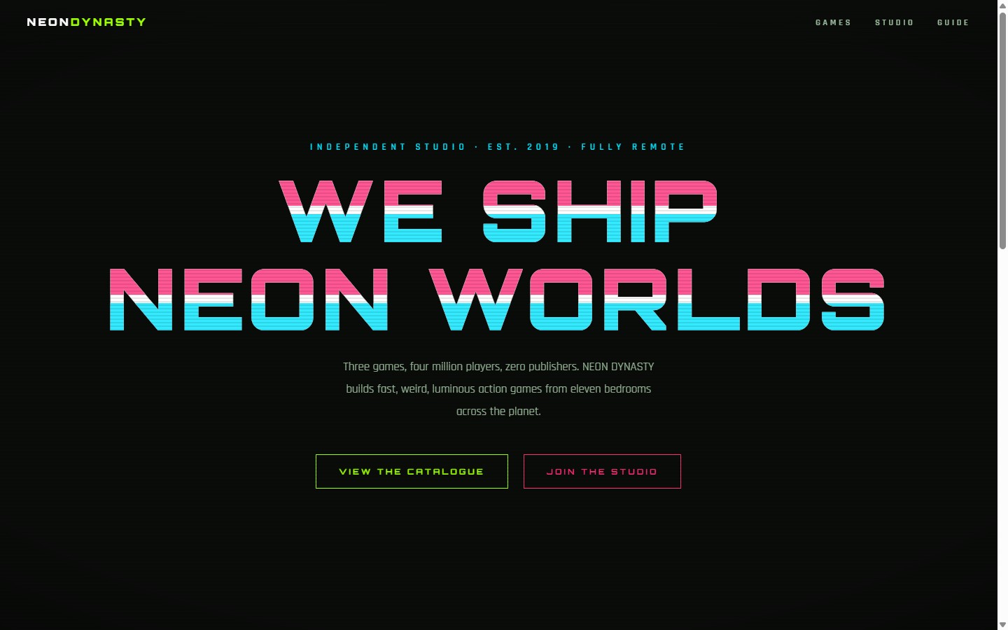 NEON DYNASTY website preview